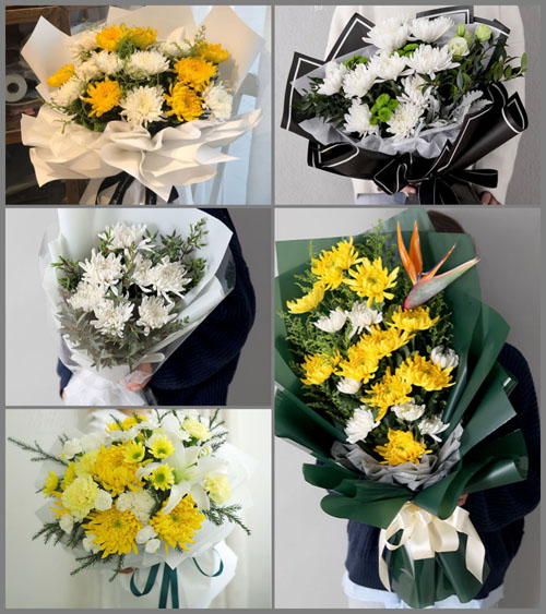山东莱芜莱城区苗山镇祝上坡村白事花束代送